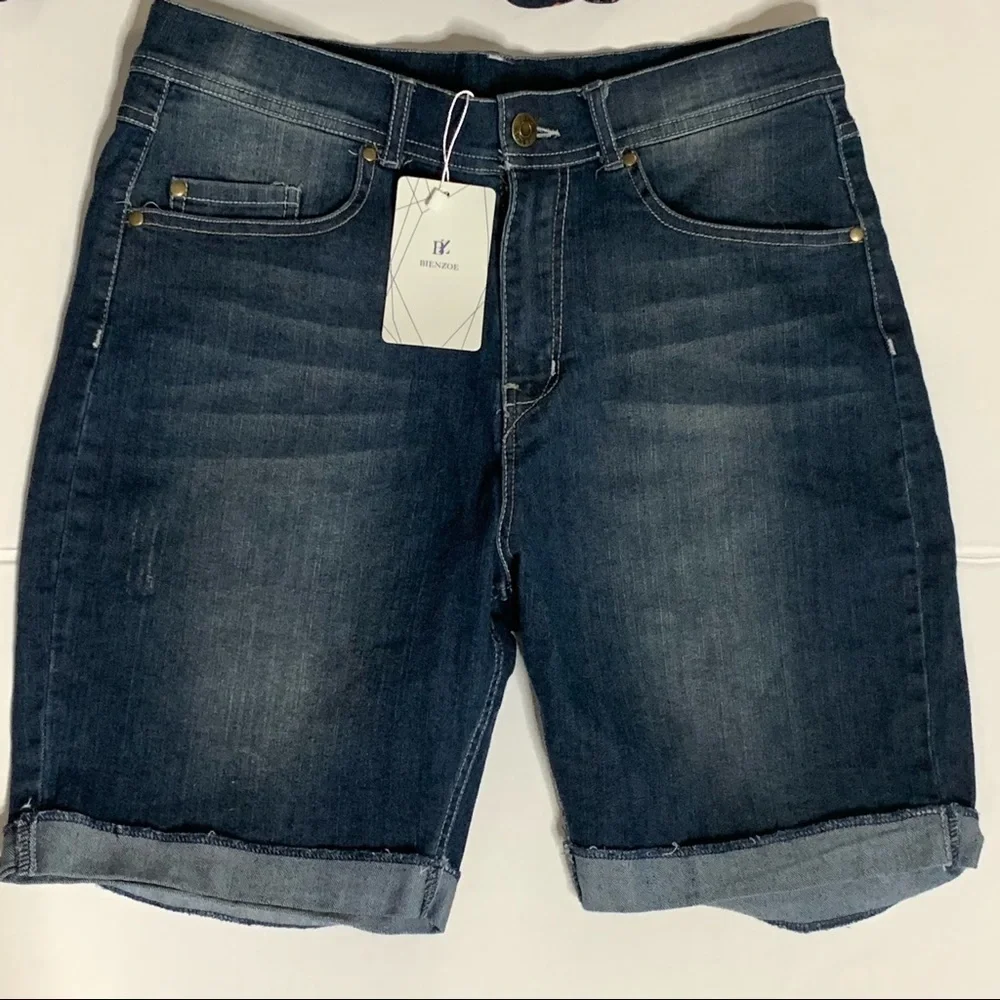 Bienzoe Girls Dark Denim Shorts Size 18 - Picture 3 of 8